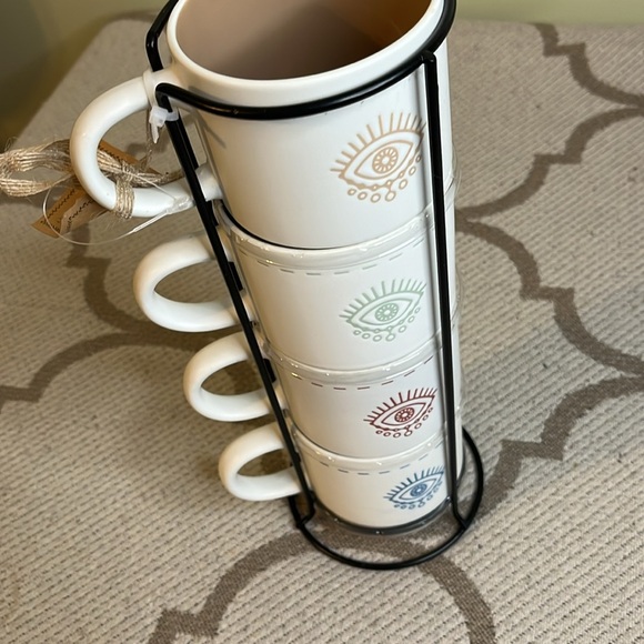 4 pack Evil eye stackable mugs Set - Picture 6 of 11